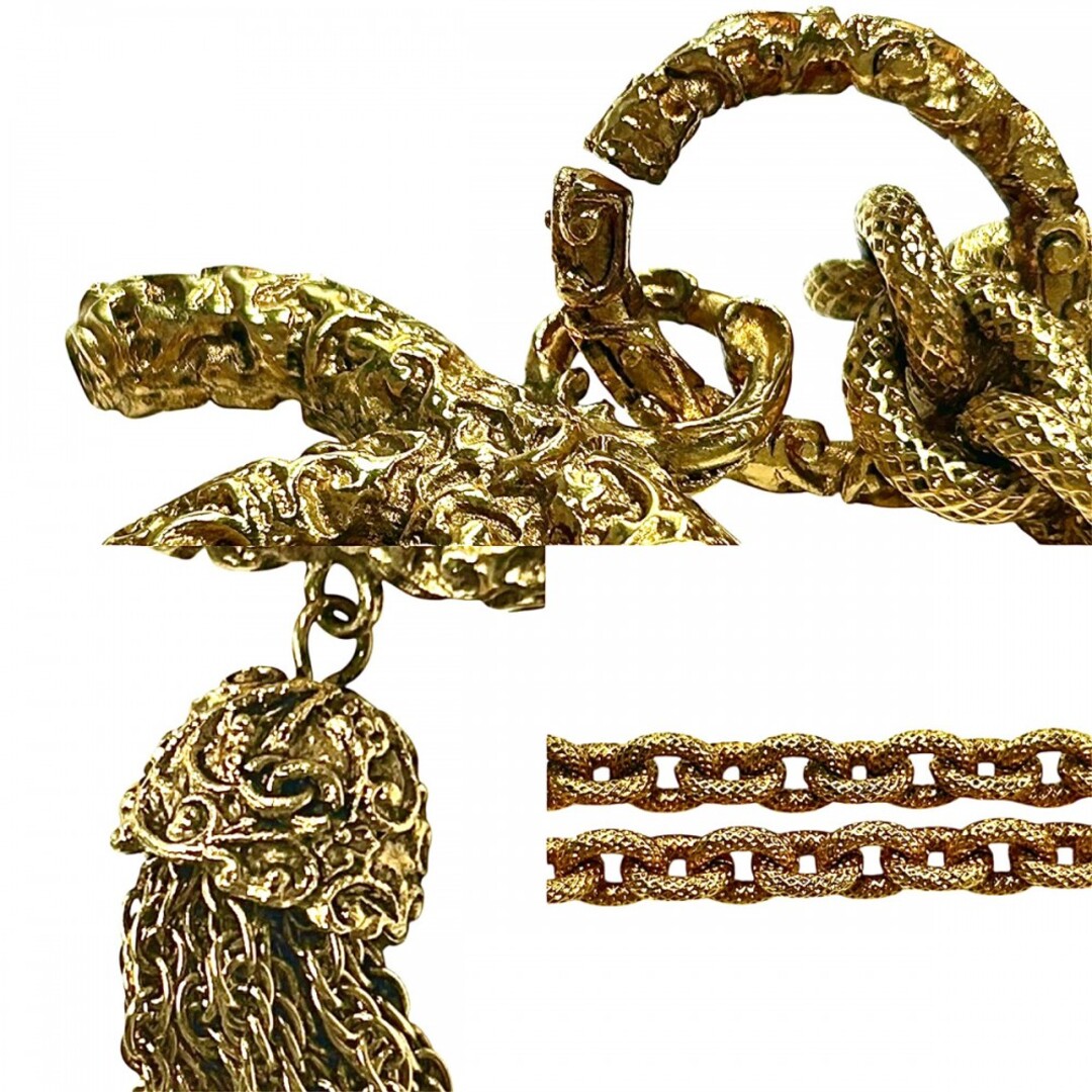 CHANEL(シャネル)のCHANEL シャネル ネックレス ココマーク ロングネックレス マグマ アクセサリー 溶岩 ヴィンテージ タッセルデザイン GP    93A ゴールド レディース 約159.3g 1993年【中古品】 レディースのアクセサリー(ネックレス)の商品写真