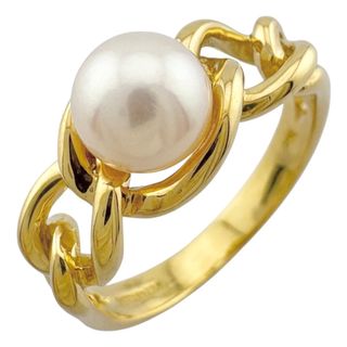 ティファニー(Tiffany & Co.)のティファニー リング 指輪 12.5号 18金 K18イエローゴールド パール レディース TIFFANY&Co.  中古(リング(指輪))