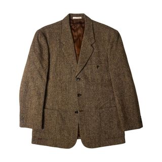 PAPAS パパス Harris Tweed ツイード テーラードジャケット LL/パッチポケット(その他)