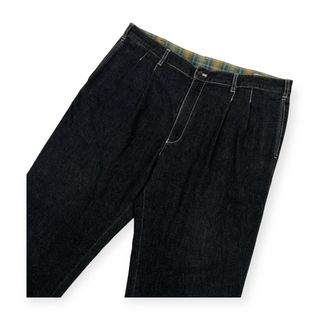 PAPAS パパス ツータック ブラック ソフト デニム パンツ サイズ 56 (2XL) /メンズ/ブラックデニム(その他)