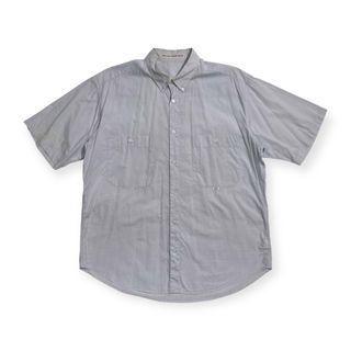 PAPAS パパス 両胸ポケット シルク混 BD 半袖シャツ サイズ L /水色/メンズ/薄手(その他)