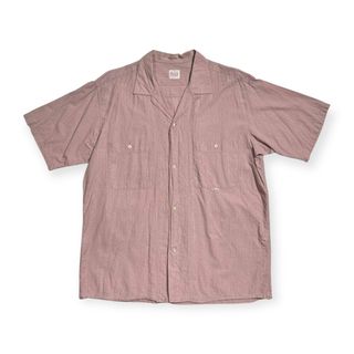 PAPAS パパス 開襟 オープンカラー 半袖シャツ サイズ L /メンズ/日本製/両胸ポケット/ハマカラー/赤系(その他)