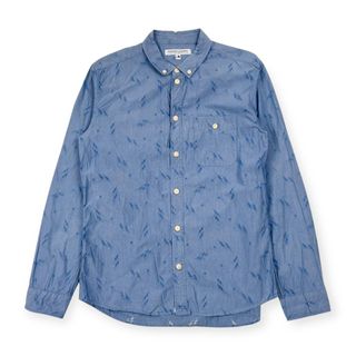 アールニューボールド(R.NEWBOLD)のGOODHOOD X R.NEWBOLD グッドフッド×アールニューボールド イナズマ柄 BD ボタンダウン 長袖シャツ L/ブルー メンズ(シャツ)