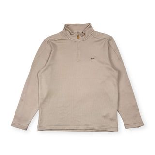 ナイキ(NIKE)のNIKE GOLF ナイキゴルフ FIT DRY ハーフジップ 長袖 ドライシャツ トレーナー XL/アイボリー系 メンズ(ウエア)