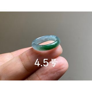 L13-247 ピンキーリング 氷種 4.5号 グアテマラ産A貨本翡翠 くりぬき(リング(指輪))