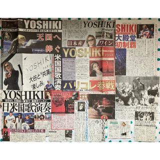 YOSHIKI 新聞切り抜き　15枚(印刷物)