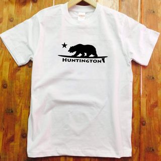 サーフ Tシャツ ハンティントン ベアー 白 メンズ L(Tシャツ/カットソー(半袖/袖なし))