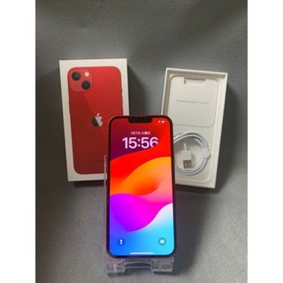 アイフォーン(iPhone)の美品 国内版 SIMフリー iPhone13 128GB レッド色(スマートフォン本体)