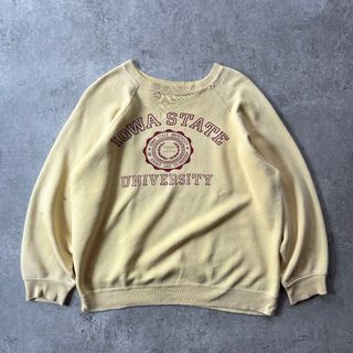 ヴィンテージ(VINTAGE)の60s ヴィンテージスウェット カレッジロゴ ライトイエロー IOWA XL相当(スウェット)