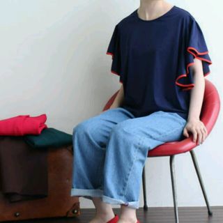 ドットアンドストライプスチャイルドウーマン(Dot&Stripes CHILDWOMAN)のフリル袖PO◎(カットソー(半袖/袖なし))