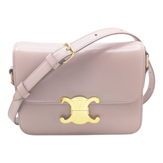 セリーヌ(CELINE)の【中古】CELINE セリーヌ トリオンフ ショルダーバッグ トリオンフレザー カーフレザー ピンク ゴールド金具 クロスボディバッグ BAG レディース 人気 美品 通勤 通学 【ブランドギャラリー東心斎橋店】(ショルダーバッグ)