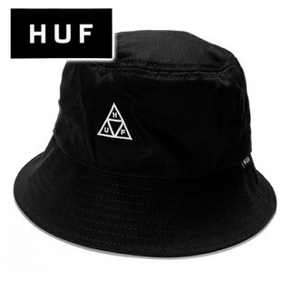 ハフ(HUF)の送料無料 メンズ ハット ブラック HUF ハフ SET TT BUCKET HT00717 S/M L/XL ハフトリプルトライアングルロゴバケットハット hf35(ハット)