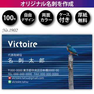 名刺作成 名刺印刷 100枚 両面 フルカラー 紙ケース付 No.1902