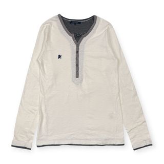 アールニューボールド(R.NEWBOLD)のR.NEW BOLD アールニューボールド 重ね着風 デザイン 長袖 ヘンリーネックシャツ M/ホワイト系 メンズ(Tシャツ/カットソー(七分/長袖))