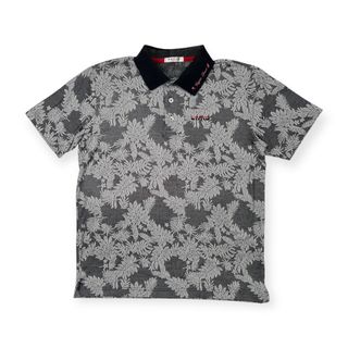 バジエスポーツ(VAGIIE SPORT)のVAGIIE バジエ 総柄 リーフ柄 半袖 ポロシャツ サイズ 48 /グレー系/メンズ(ポロシャツ)