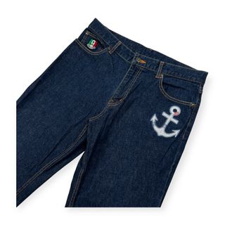 シナコバ(SINACOVA)のSINA COVA シナコバ ワッペン刺繍入り デニム パンツ ジーンズ サイズ 88 /メンズ/濃紺/日本製(デニム/ジーンズ)