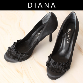 ダイアナ(DIANA)のダイアナ パンプス ハイヒール フリル ブラック 23.5cm(ハイヒール/パンプス)