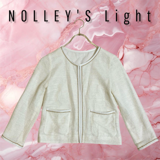 ノーリーズ(NOLLEY'S)のノーリーズライト カーデジャケット リネン サマーニット 羽織 麻混 日本製 S(ノーカラージャケット)