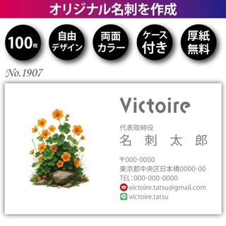 名刺作成 名刺印刷 100枚 両面 フルカラー 紙ケース付 No.1907