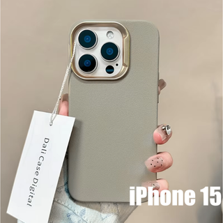 アップル(Apple)のiPhone 15 無印ケース グレー　可愛くお洒落♡(iPhoneケース)