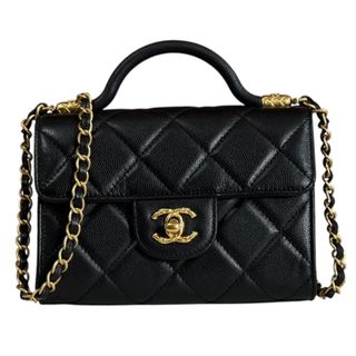 シャネル(CHANEL)のシャネル ミニマトラッセ ショルダーバッグ キャビアスキン AS4956 ブラック レディース CHANEL  中古(ショルダーバッグ)