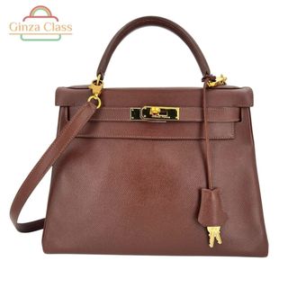 エルメス(HERMES)のHERMES エルメス ケリー28内縫い　クシュベル ブラウン ○U刻印（1991年製造） ゴールド金具 kelly 中古 レディース ハンドバッグ ショルダーバッグ エプソン系 エベンヌ ショコラ(ショルダーバッグ)
