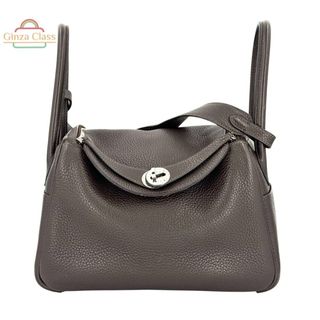 エルメス(HERMES)のHERMES エルメス リンディ26 トリヨンクレマンス エベンヌ □P刻印（2012年製造） シルバー金具 ショルダーバッグ 中古 lindy レディース 2way ブラウン系(ショルダーバッグ)