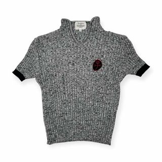 カステルバジャック(CASTELBAJAC)のCASTELBAJAC カステルバジャック 半袖 メランジ コットンニット リブ セーター F フリーサイズ(ニット/セーター)
