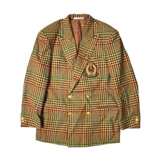 カールヘルム(Karl Helmut)のKarl Helmut カールヘルム ガンクラブチェック ワッペン付き 金ボタン 動物ボタン ダブル テーラードジャケット サイズ L(その他)