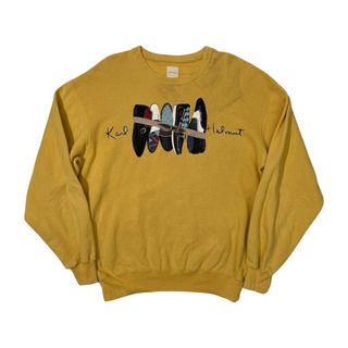 カールヘルム(Karl Helmut)のKarl Helmut カールヘルム シューズ柄 プリント スウェット トレーナー シャツ L~XL程度 /イエロー/ピンクハウス(その他)