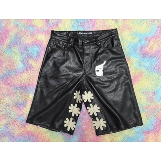 LOSTSHDWS LEATHER SHORTS BLACK 34