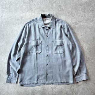 60s da vinci 肉厚レーヨンシャツ USA製 M グレー