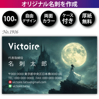 名刺作成 名刺印刷 100枚 両面 フルカラー 紙ケース付 No.1916(カード/レター/ラッピング)