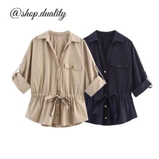 🐿️9月新作🌰17911◆2color トレンチ シャツ ブラウス