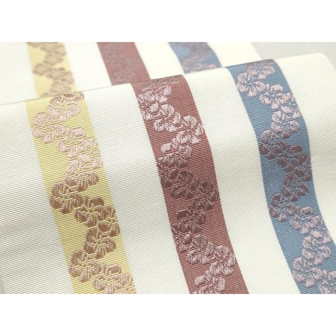 平和屋着物●本場筑前博多織 両面 半幅帯 舞花間道 小野和也作 証紙付き 正絹 逸品 CAAX1531hy レディースの水着/浴衣(帯)の商品写真