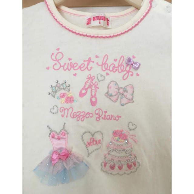 mezzo piano(メゾピアノ)のrose♡タバコペット無さま専用♡メゾピアノ♡チュニックカットソー美品90 キッズ/ベビー/マタニティのキッズ服女の子用(90cm~)(Tシャツ/カットソー)の商品写真