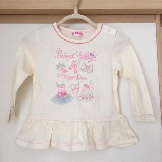 メゾピアノ(mezzo piano)のrose♡タバコペット無さま専用♡メゾピアノ♡チュニックカットソー美品90(Tシャツ/カットソー)