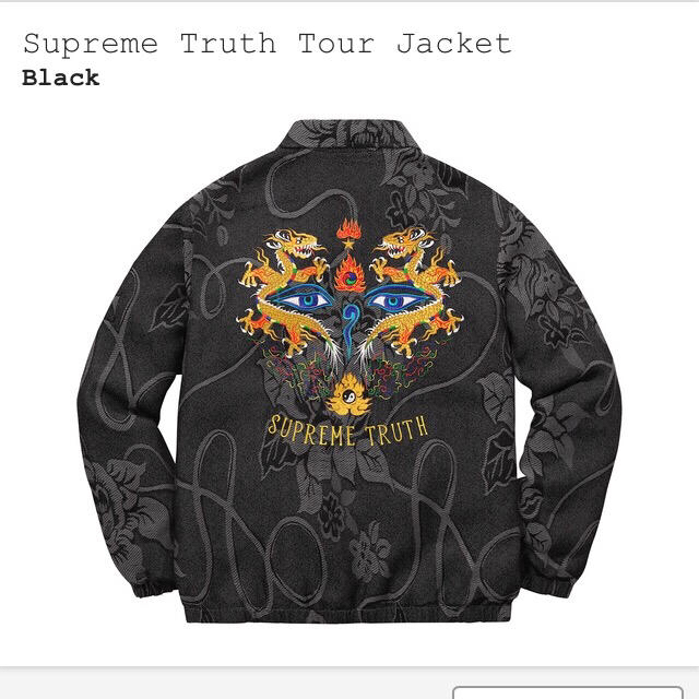 Supreme(シュプリーム)の最安 Mサイズ Supreme Truth Tour Jacket 黒 メンズのジャケット/アウター(スタジャン)の商品写真