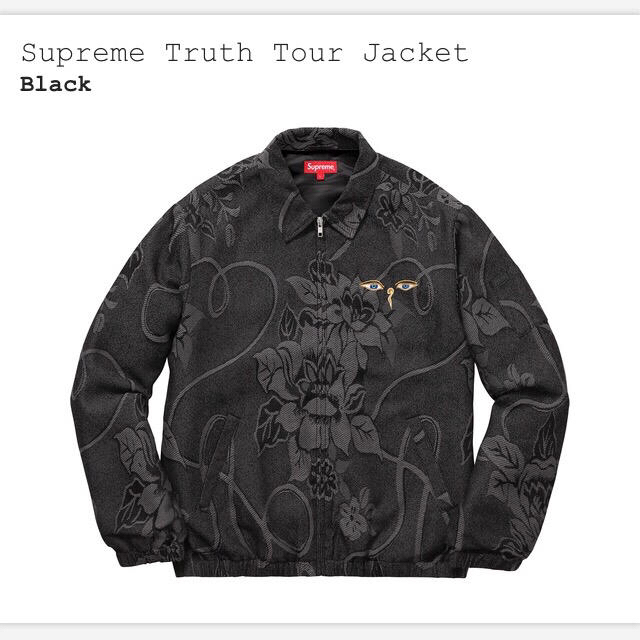 Supreme(シュプリーム)の最安 Mサイズ Supreme Truth Tour Jacket 黒 メンズのジャケット/アウター(スタジャン)の商品写真