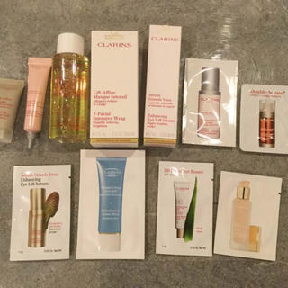 クラランス(CLARINS)のCLARINSフェイスケアサンプルセット（現品9600円相当＋パウチおまけ各種）(サンプル/トライアルキット)