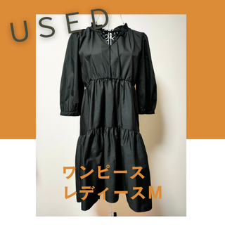 ハロウィン風ブラックワンピース（Mサイズ・USED）(ひざ丈ワンピース)
