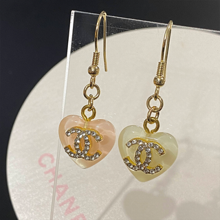 ハート ピアス ヴィンテージ シャネル ピンク ホワイト ジャンク品(ピアス)