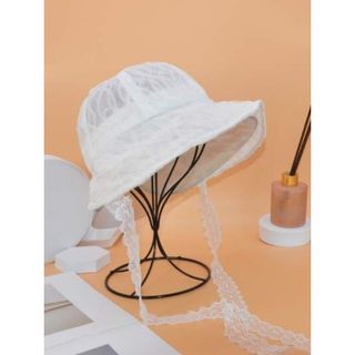 シーイン(SHEIN)のSHEIN レース バケットハット 紐付き(ハット)