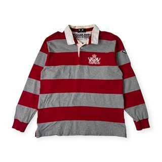ヴァンヂャケット(VAN Jacket)のVAN JAC ヴァンヂャケット ボーダー 長袖 ラガーシャツ L/グレー×レッド メンズ(その他)