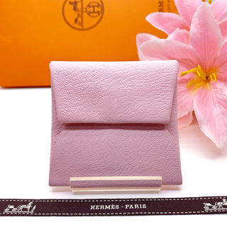 エルメス(HERMES)の【美品】エルメス バスティア コインケース シェーブル ローズサクラ【正規品】(財布)