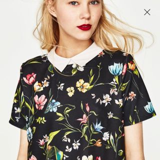 ザラ(ZARA)のZARA 今季完売 花柄ワンピース(ひざ丈ワンピース)