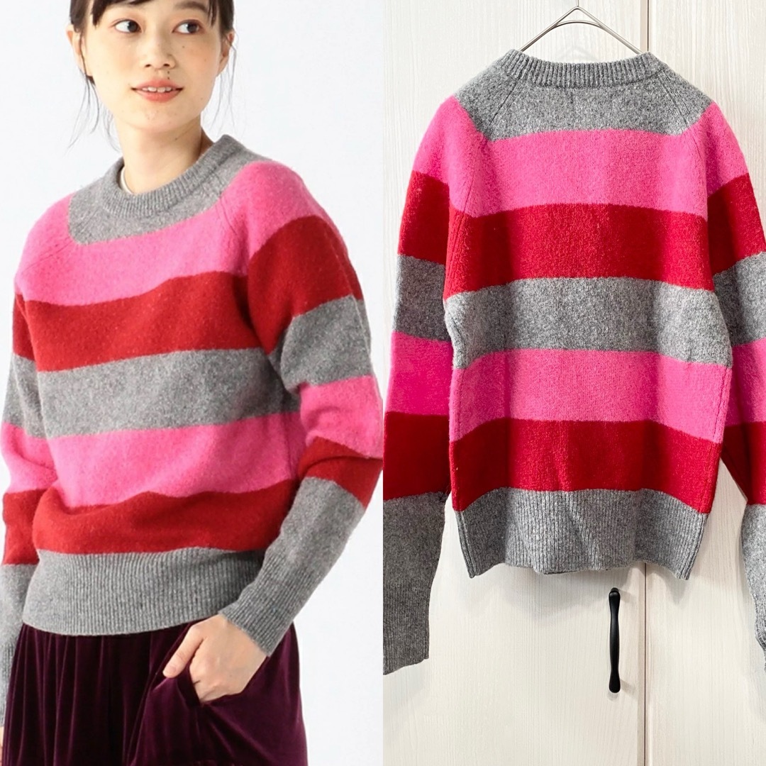 BEAMS BOY(ビームスボーイ)の【新品】 BEAMS BOY マルチ ボーダー クルーネック ニット レディースのトップス(ニット/セーター)の商品写真