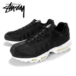 送料無料 メンズ スニーカー ブラック/ホワイト Stussy ステューシー NIKE ナイキ STUSSY NIKE AIR MAX 95 834668-001 ステューシーコラボ ナイキ エア マックス 95 kst941