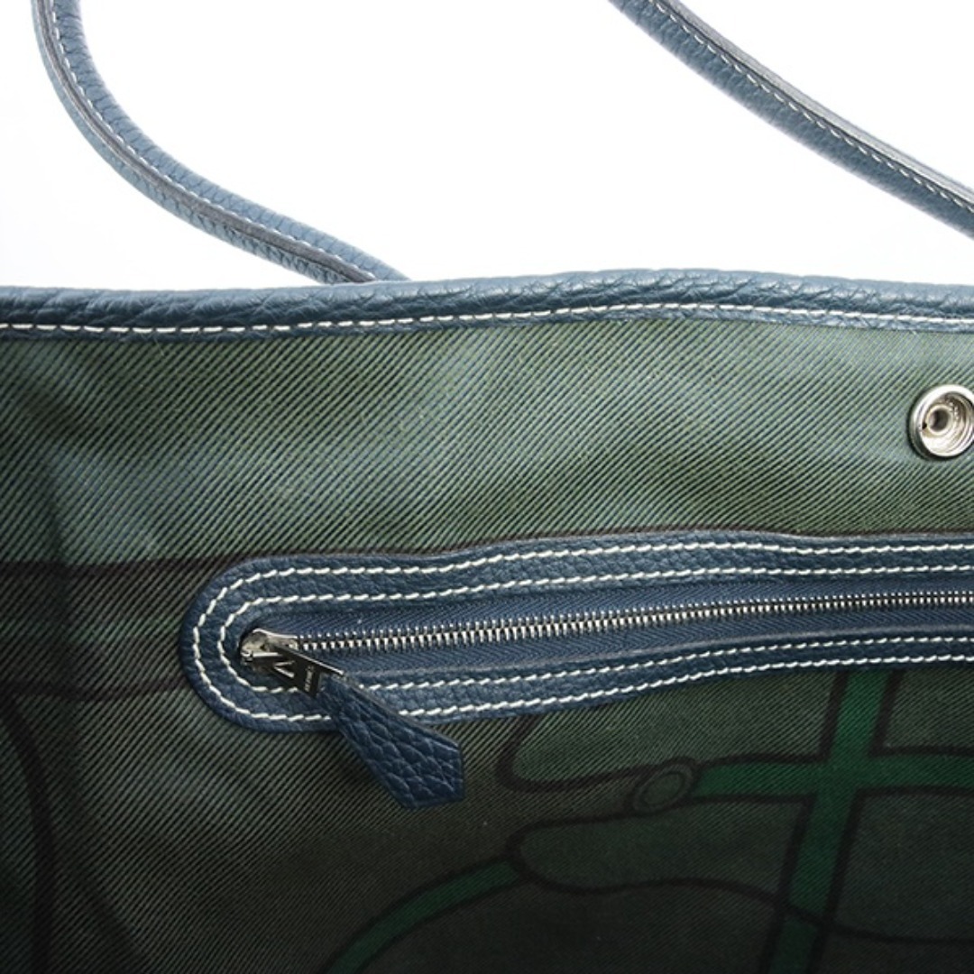 HERMES(エルメス)のエルメス ガーデンパーティ PM トートバッグ ヴォーネゴンダ レザー ブルードプリュス シルバー レディース 中古 9213 レディースのバッグ(トートバッグ)の商品写真