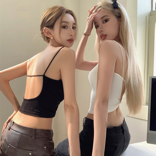 カップ付き ブラトップ バックオープン セクシー 細紐 ノンワイヤー(キャミソール)